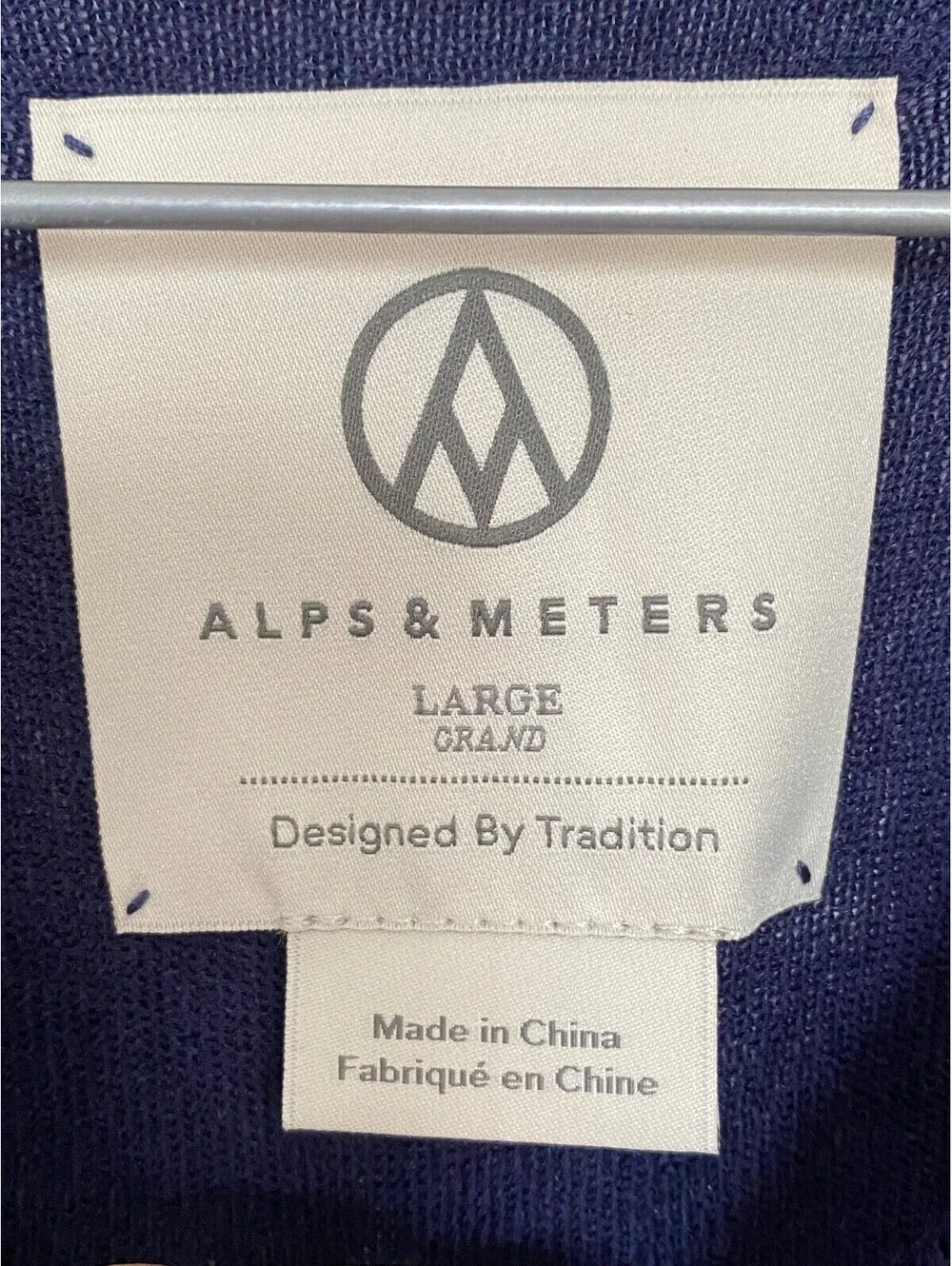 Alps & Meters NWT Touring Knit Sweater Men's Navy Merino Wool Large